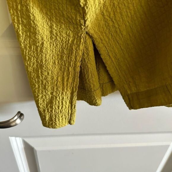 EUC - Chico’s Design Yellow/Green Textured Long Sleeve Blouse/Top Size 12/14 - Picture 5 of 8